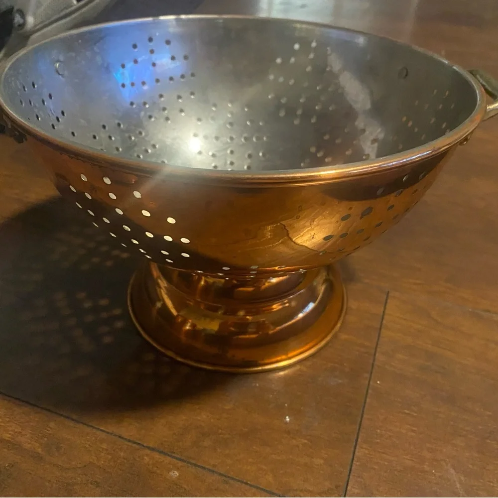 Vintage Copper Cookware Set + Copper Colander – Large Lot - Picture 5 of 5